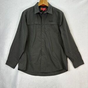 Bear Grylls Craghoppers Mens XL Gray Button Up Shirt L/S Outdoor Travel Gorpcore